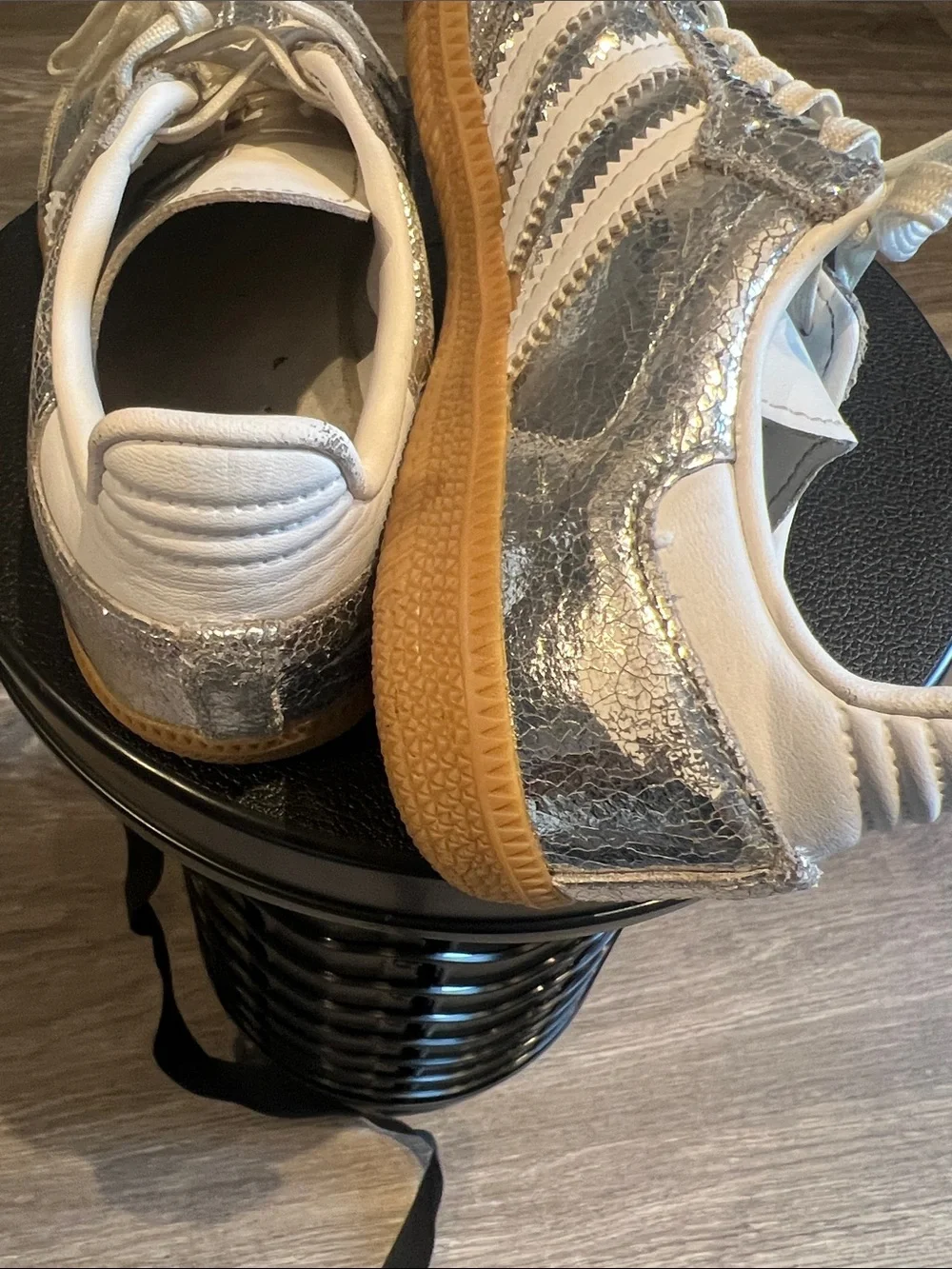 Adidas Kids Samba Silver and White Shoes